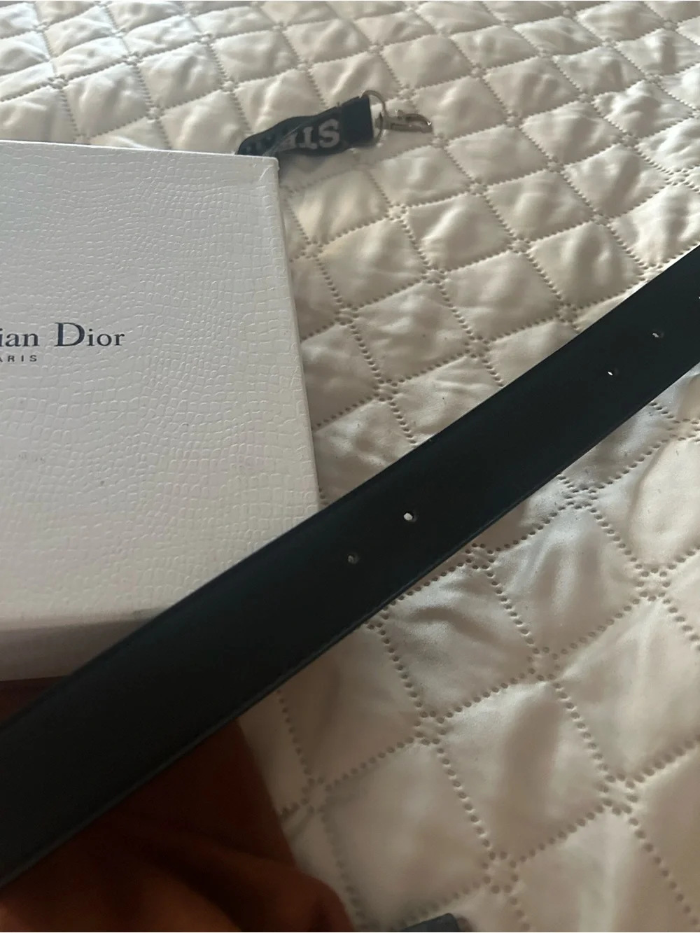 Dior Black Leather Belt with Gold CD Logo Buckle